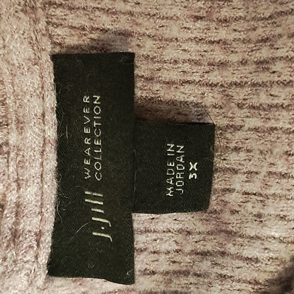 J.Jill Wearever Waffle Knit Lavender Purple Cowl Neck 3X Pullover Sweater Flowy - Picture 3 of 11